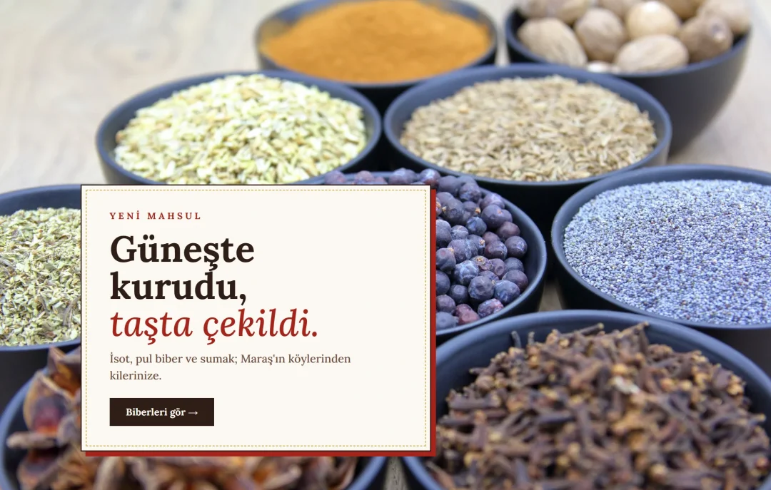 Kaselerde yöresel baharatlar